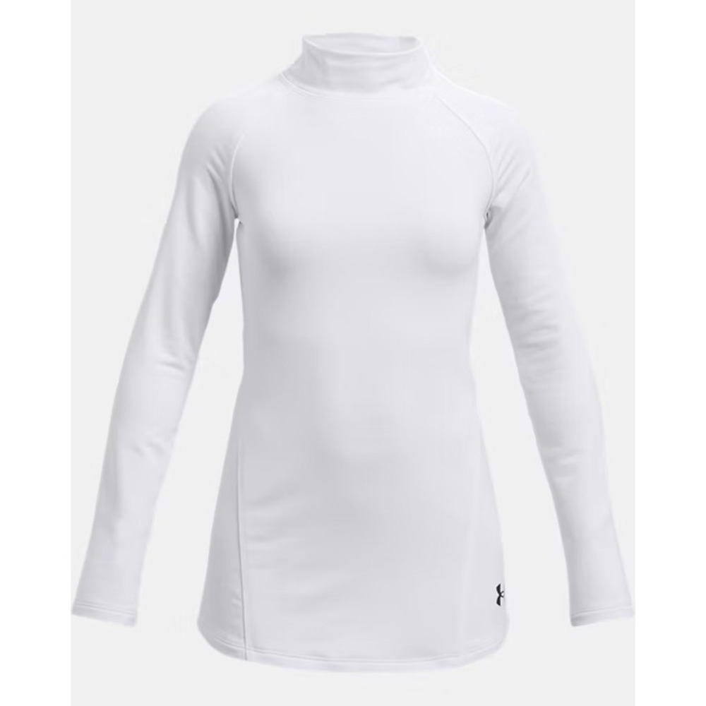 Under Armour® (Girl's Youth SMALL) (US 8) ColdGear™ Mock Long Sleeve Top, White